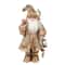 Glitzhome® 18" Christmas Light Brown Faux Fur Santa Figurine